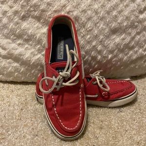 Summer Red Sperry boat shoe